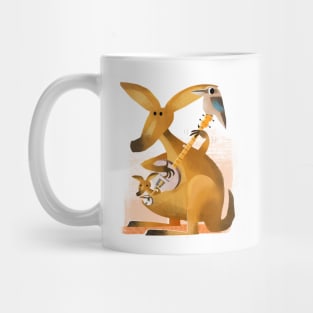 Kangaroo Kookaburra White Mug